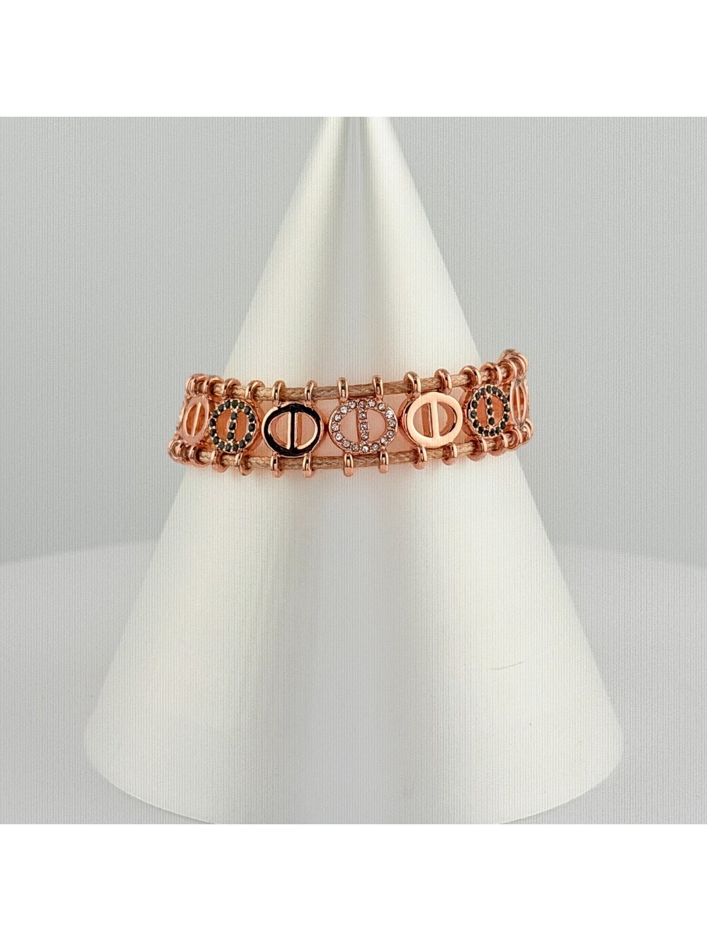 Bomb Party Single Stack Cord Bracelet - on Rose Gold #52